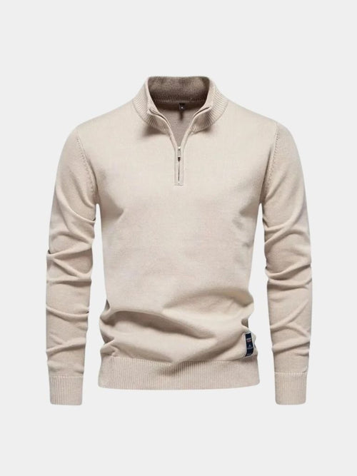 Cardigan Maille Col Zippé Uni