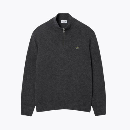 L.C Zipped High Neck Carded Wool Sweater