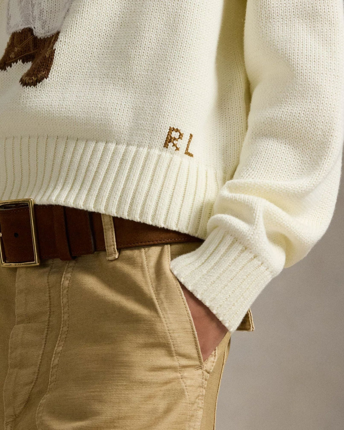 R.L Polo Bear Cotton Crewneck Sweater