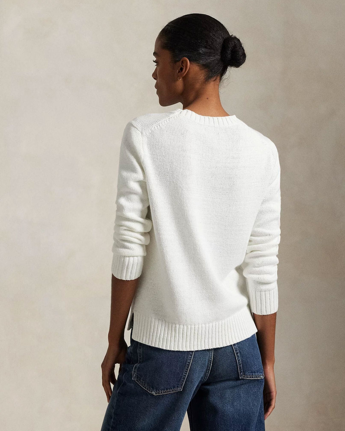 R.L Polo Bear Linen-Cotton Crewneck Sweater