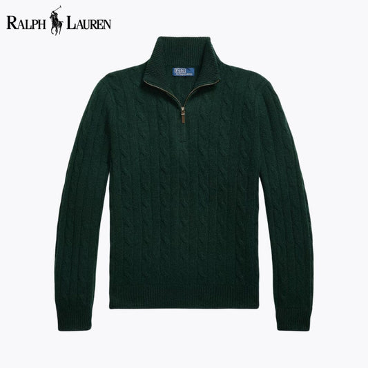 Pull quart de zip en cachemire torsadé R.L