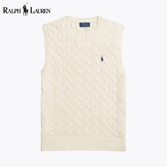 Gilet pull en coton à maille torsadée R.L.