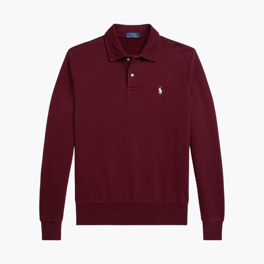 Sweat-shirt col à revers en molleton bouclette R.L