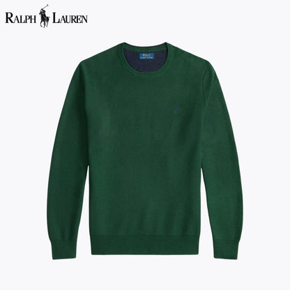 R.L Mesh-Knit Cotton Crewneck Sweater