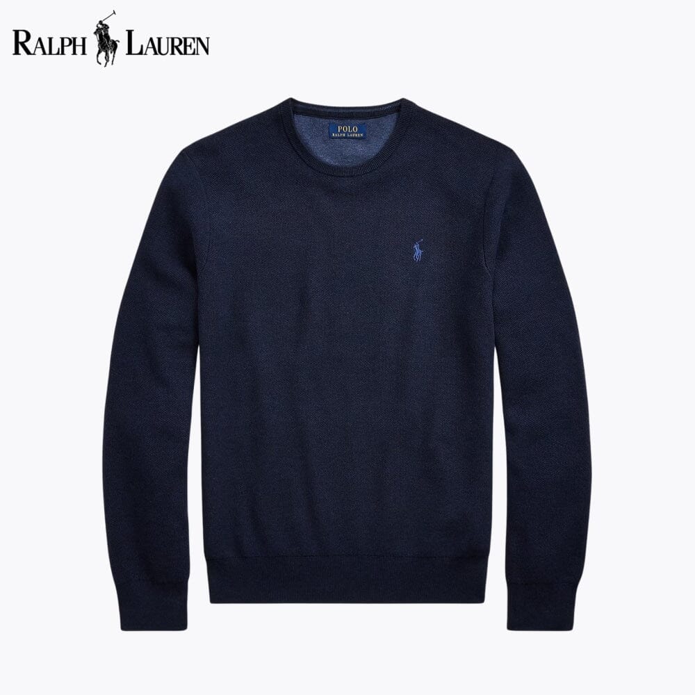 R.L Mesh-Knit Cotton Crewneck Sweater