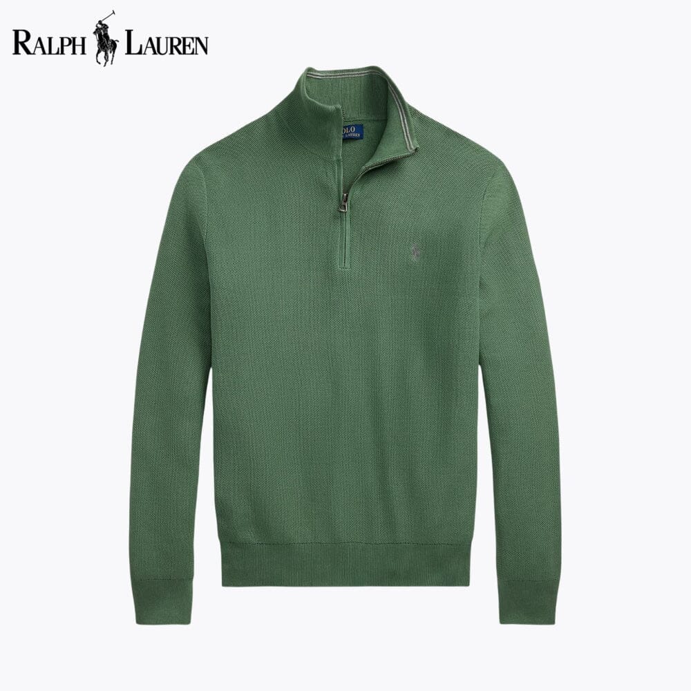 R.L Mesh-Knit Cotton Quarter-Zip Sweater