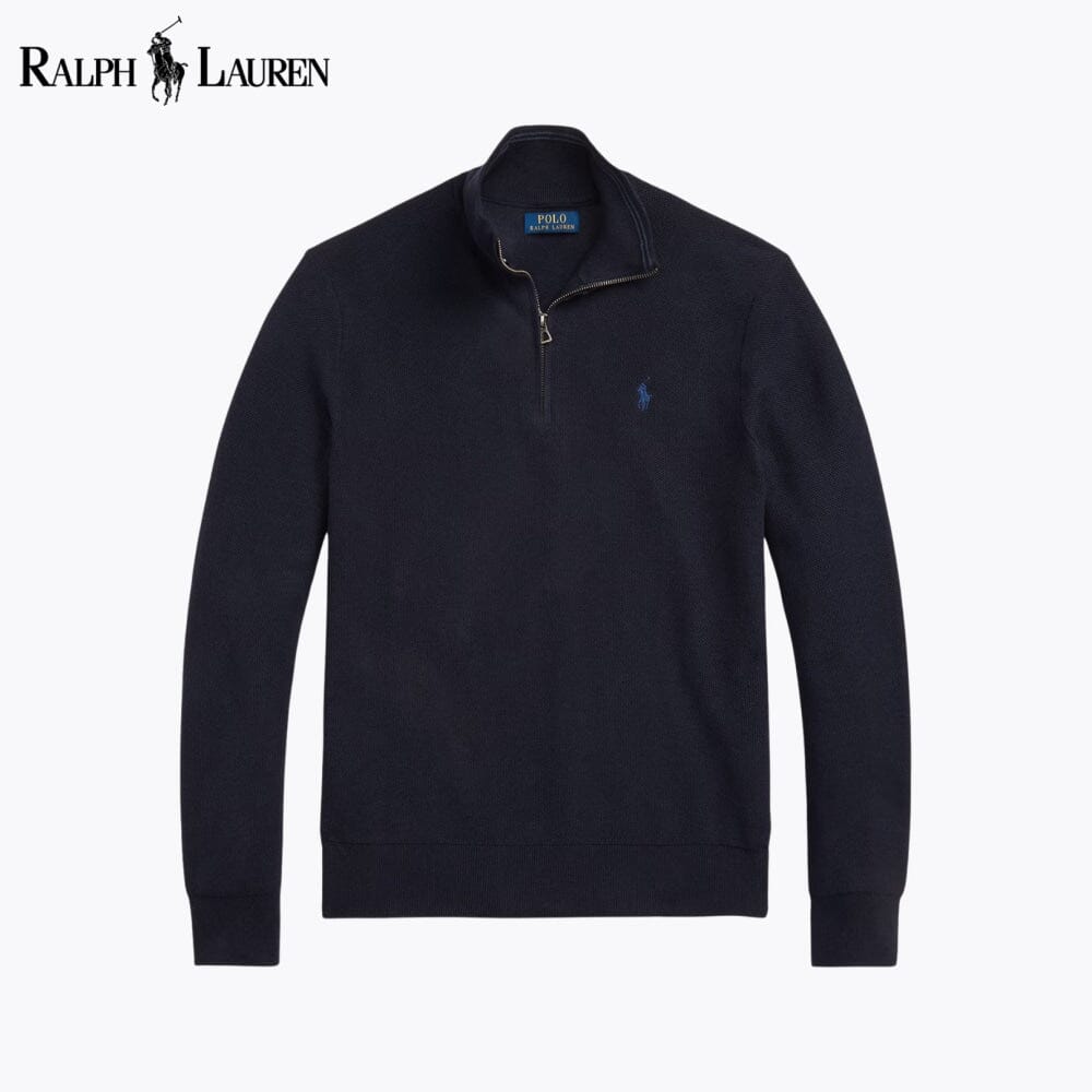 R.L Mesh-Knit Cotton Quarter-Zip Sweater