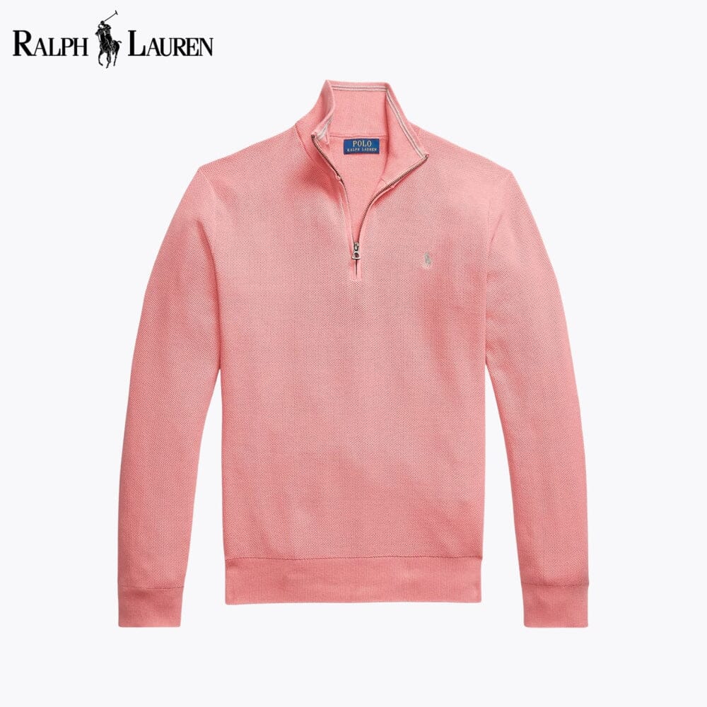 R.L Mesh-Knit Cotton Quarter-Zip Sweater