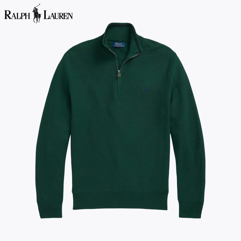 R.L Mesh-Knit Cotton Quarter-Zip Sweater